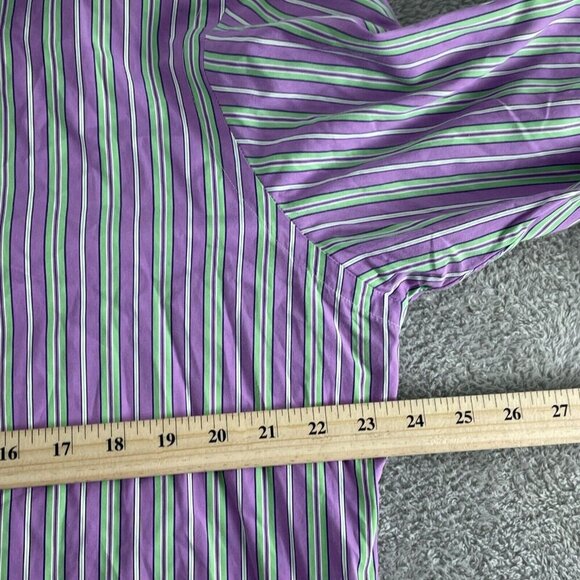 Polo Ralph Lauren Mens Regent Fit Purple Striped Dress Shirt Size 17/43 4902 - Picture 6 of 8